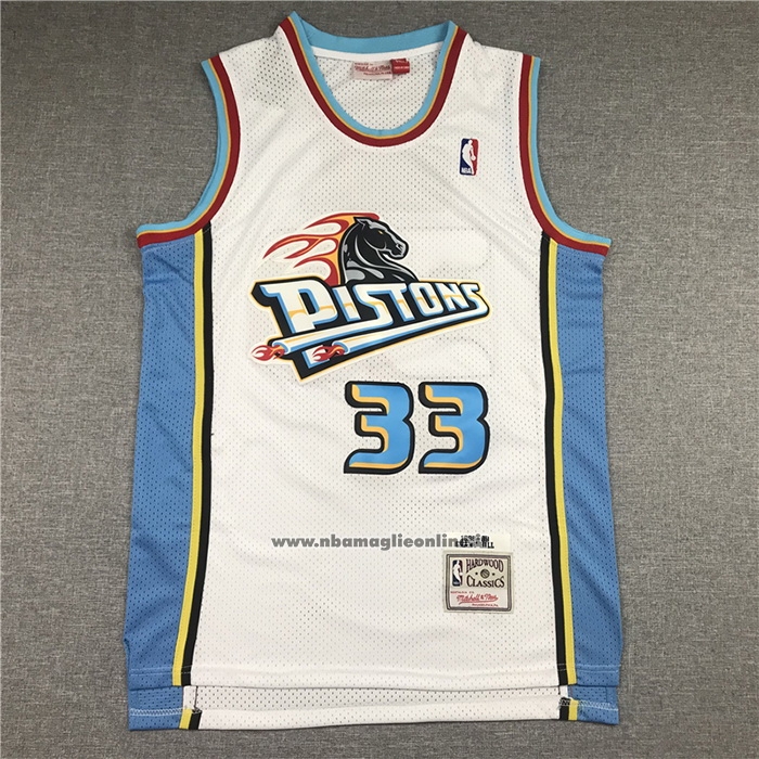Maglia Detroit Pistons Grant Hill #33 Mitchell & Ness 1998-99 Bianco
